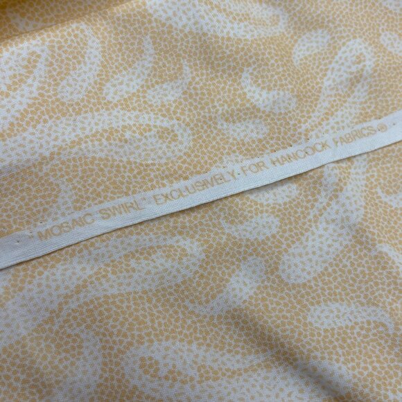 3.125 Yards Hancock Fabrics Mosaic Swirl Butter Yellow Yards Quilting Fabric - Picture 3 of 4